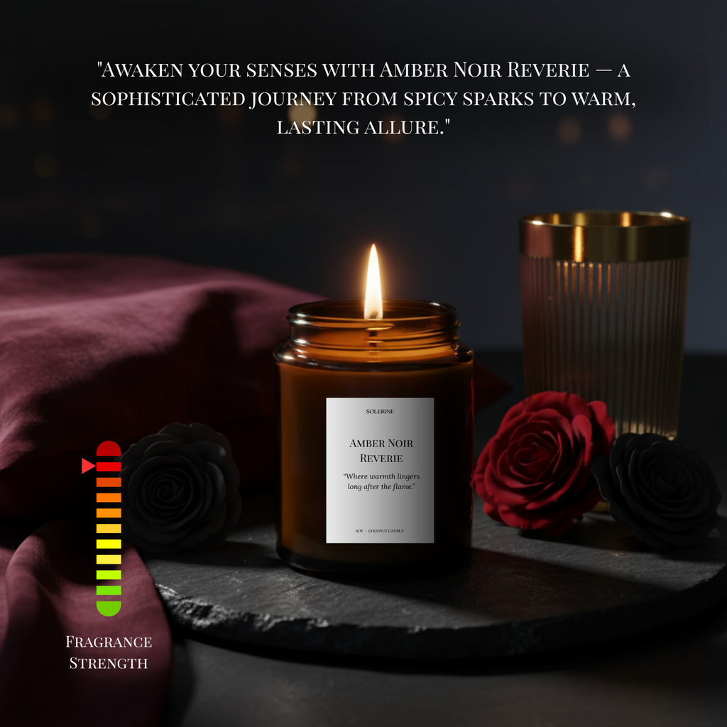 Amber Noir Reverie candle olfactory analysis with black pepper and tonka bean