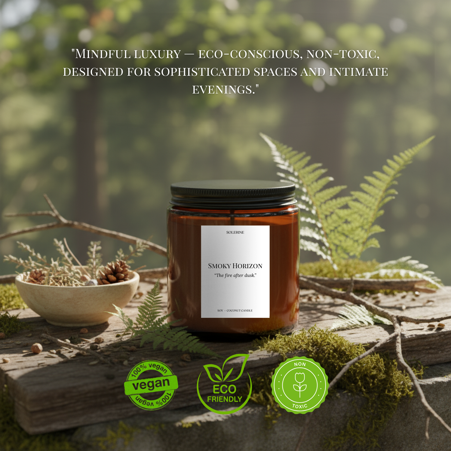 Eco-friendly luxury scented candle Smoky Horizon