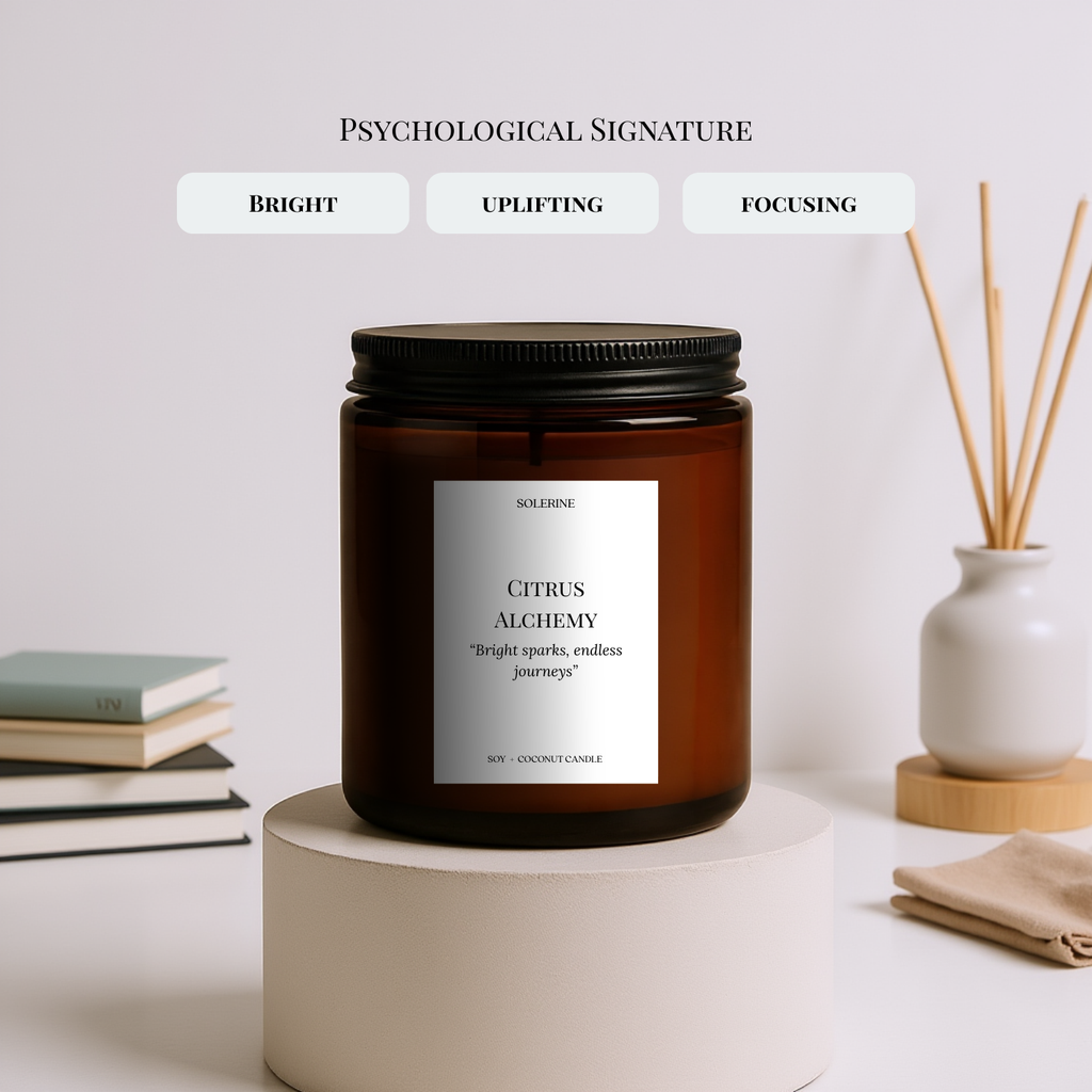 Citrus Alchemy candle psychological benefits for clarity, focus, and calm
