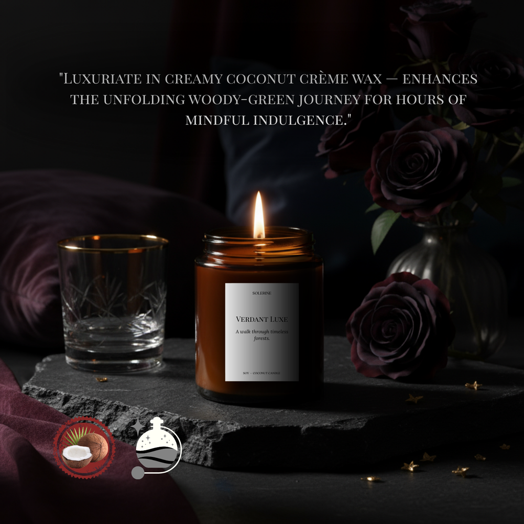 Verdant Luxe hand-poured candle in luxury coconut creme wax
