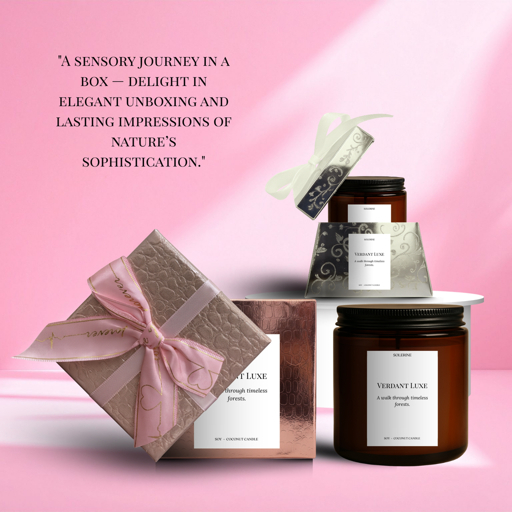 Verdant Luxe premium gift packaging for luxury scented candle