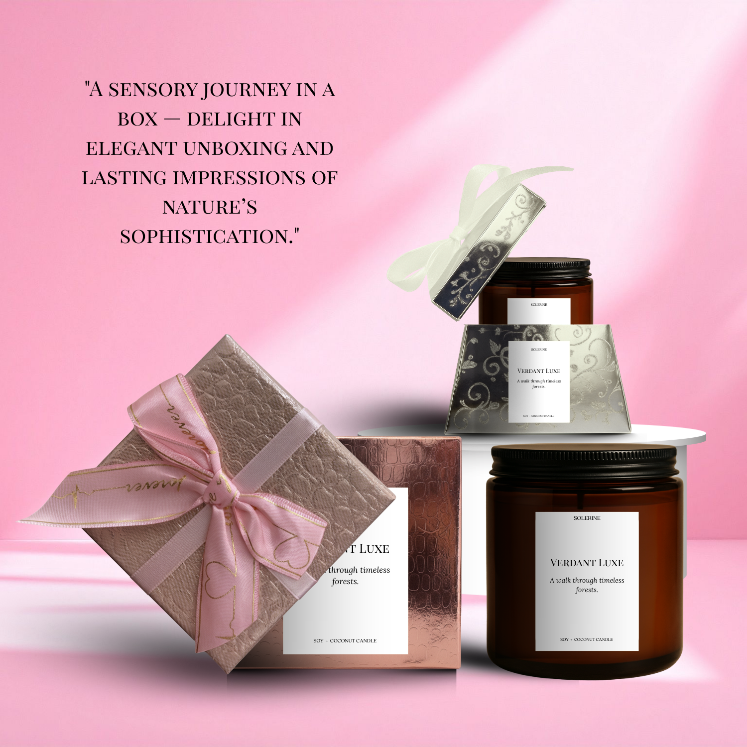 Verdant Luxe premium gift packaging for luxury scented candle
