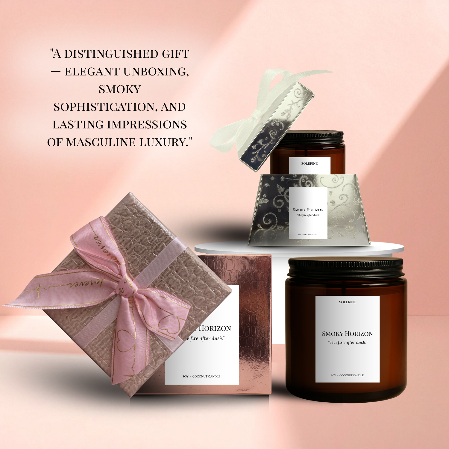 Smoky Horizon premium luxury candle with gift-ready packaging