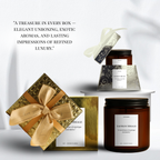 Saffron Mirage luxury candle premium gift packaging from India