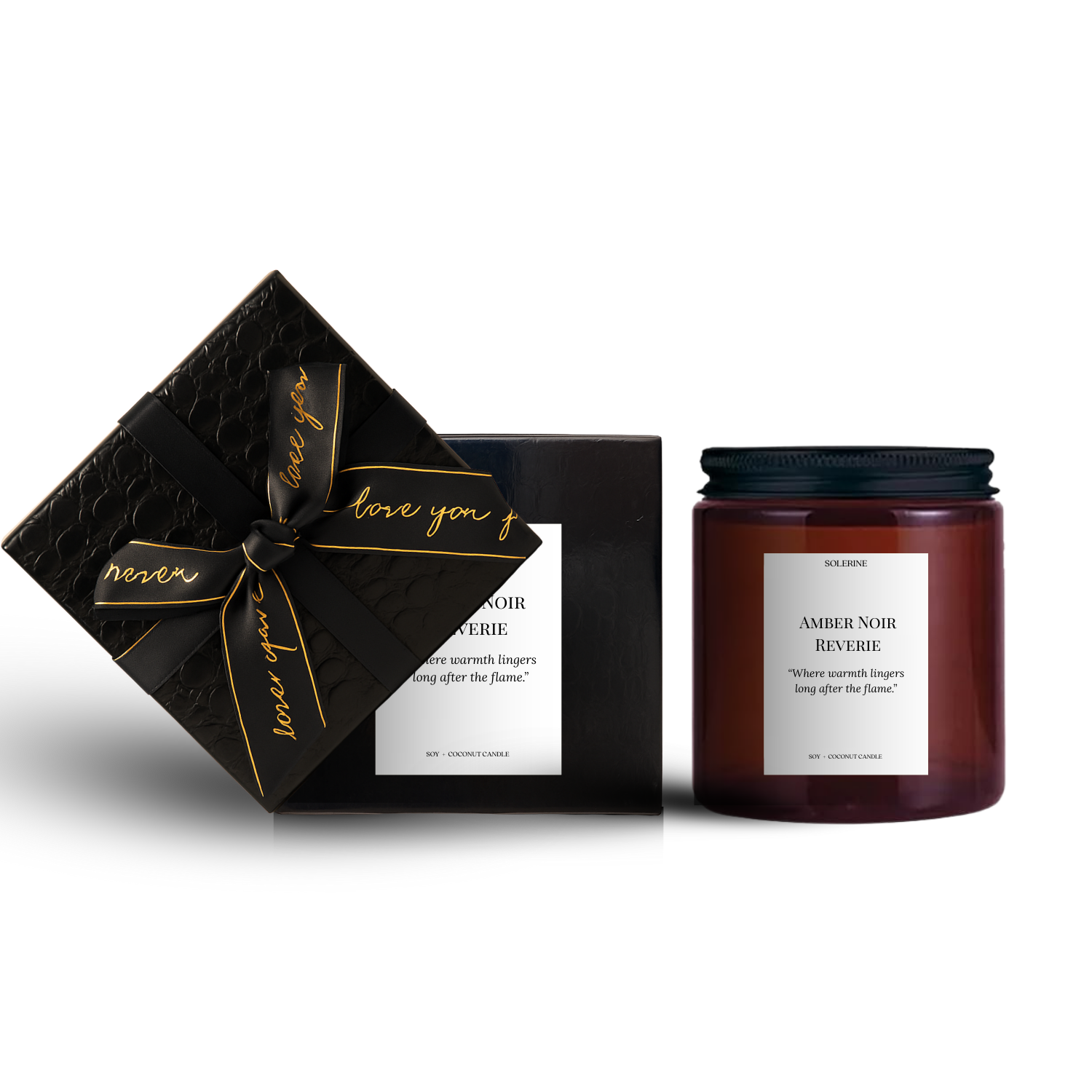 Amber Noir Reverie 200g hand-poured luxury scented candle